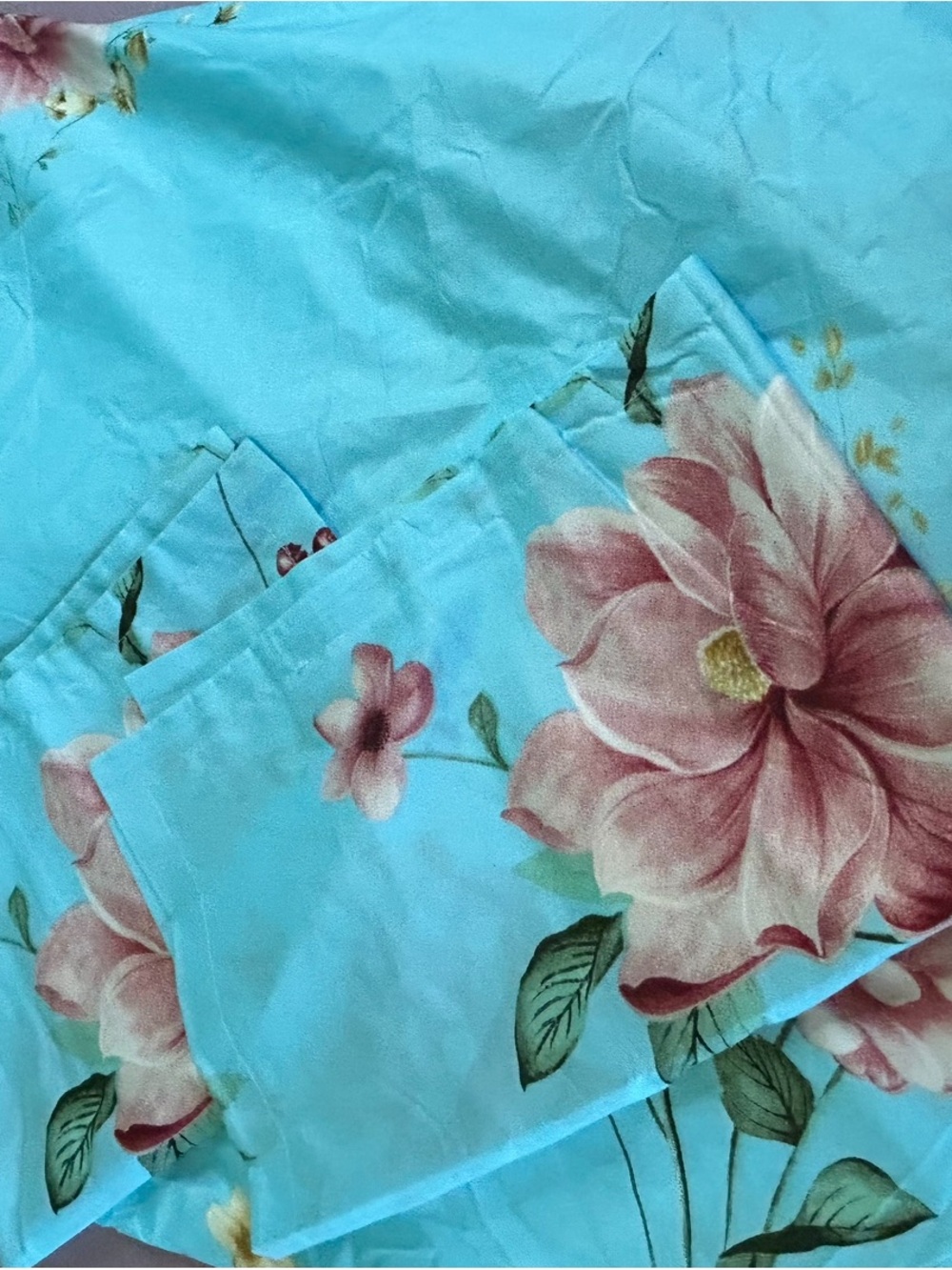 Blue Floral Bedding Set - Turquoise Floral Print
